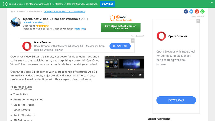 OpenShot Video Editor Landing Page