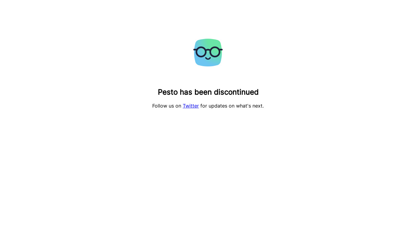 Pesto App Landing page