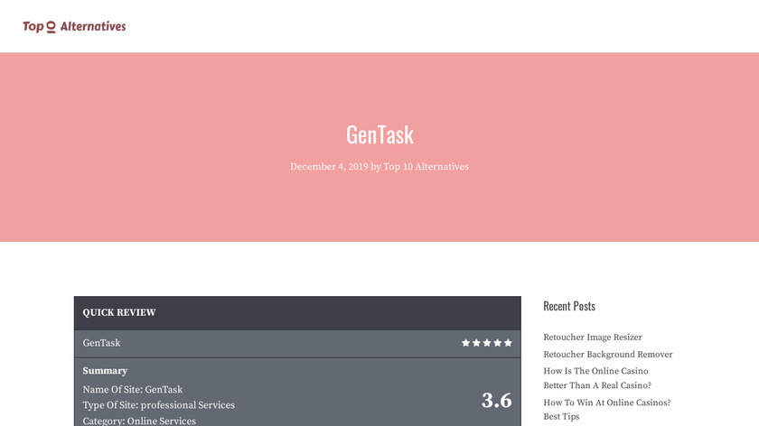 Gentask Landing Page