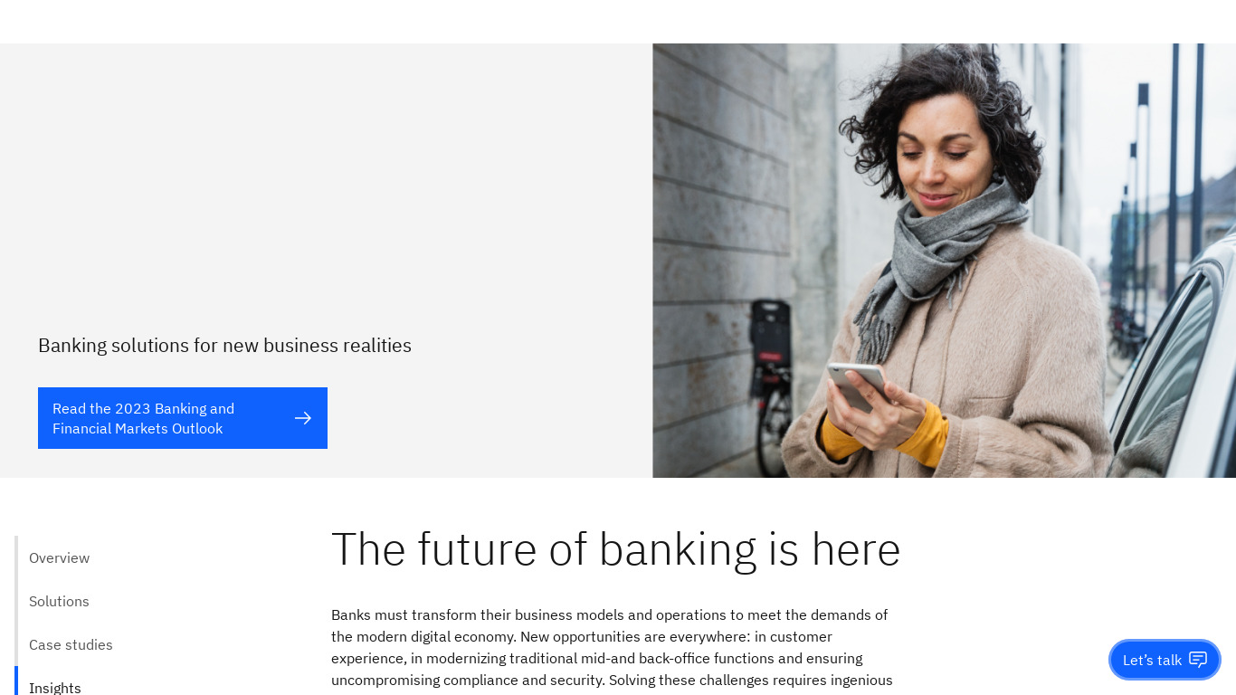 Open Banking Digital Platform Landing page