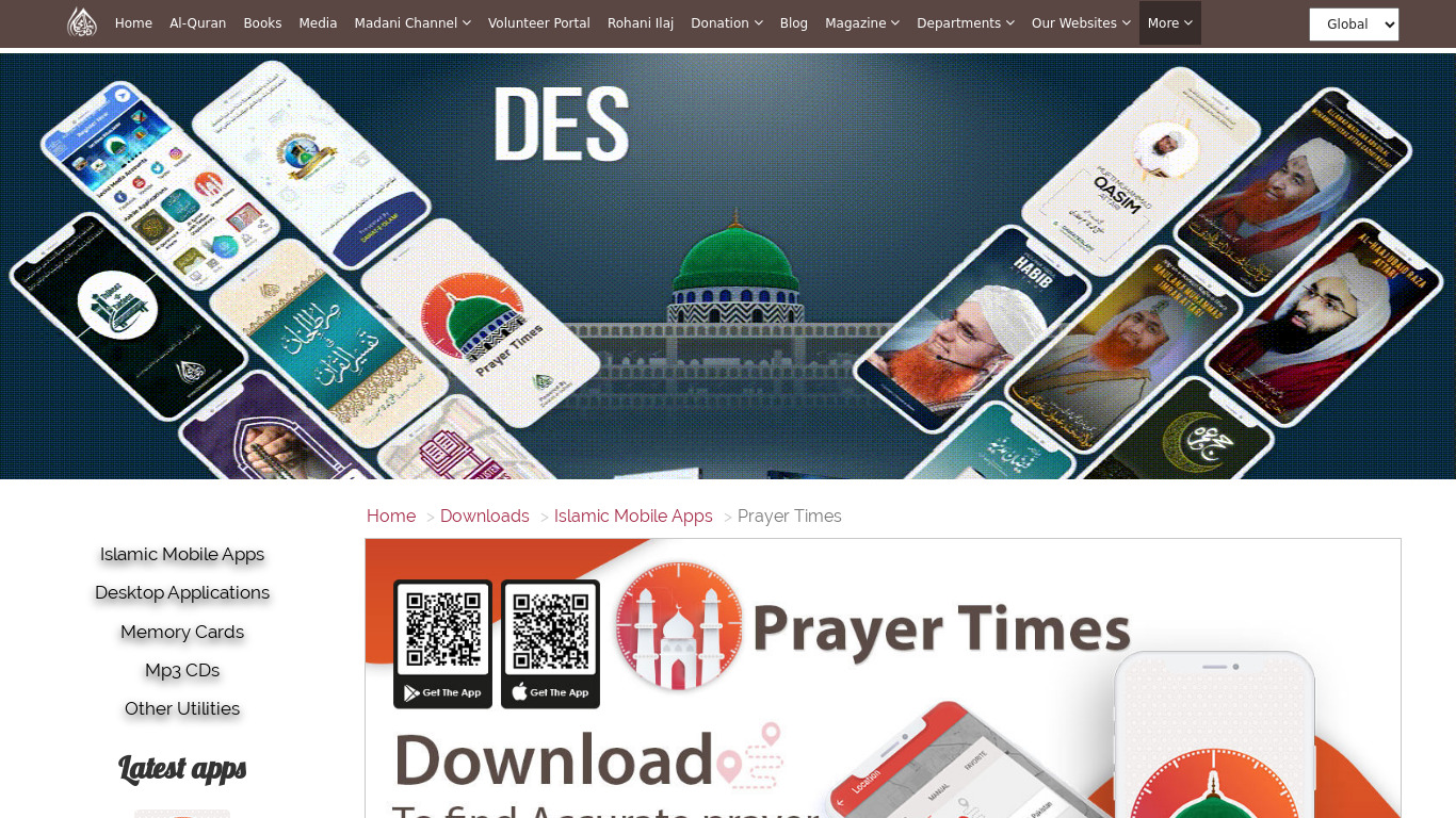 Prayer Times by Dawat-e-Islami Landing page