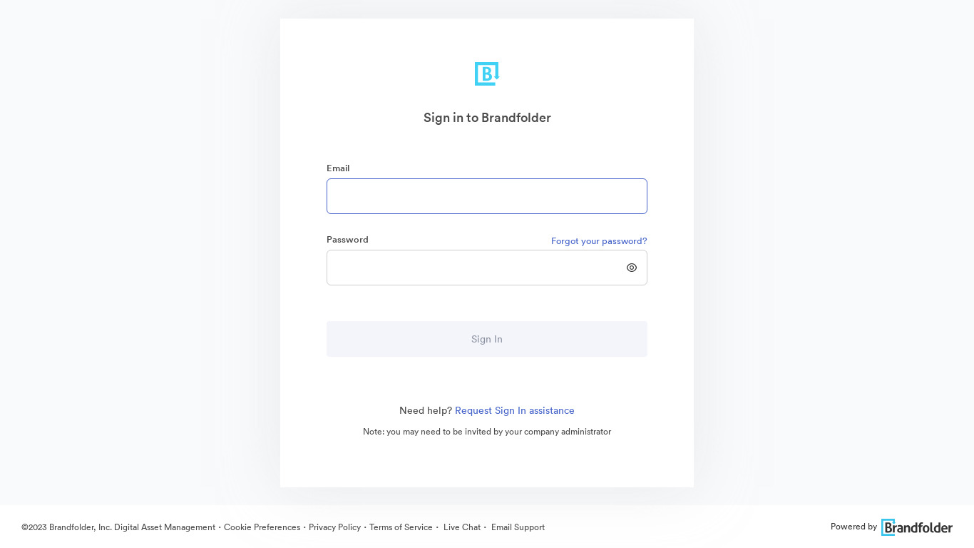 Brand and Sign Landing page