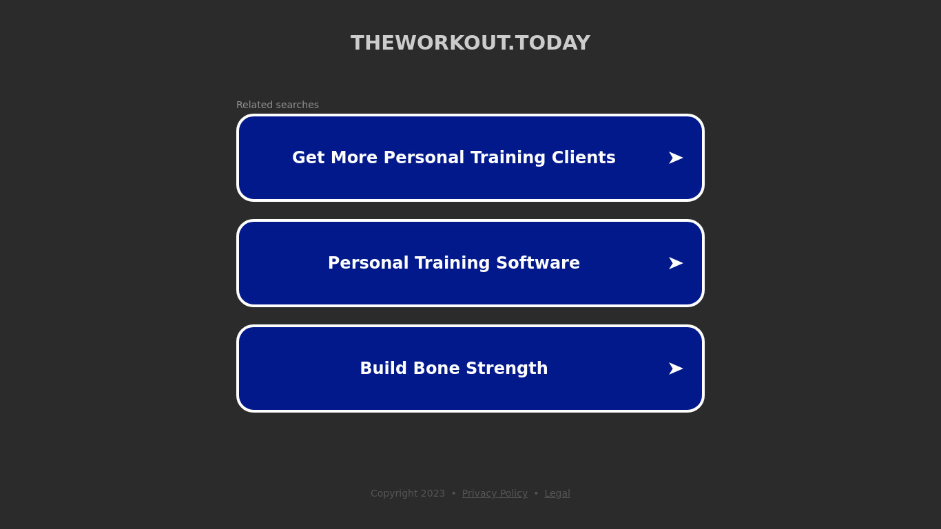 TheWorkout.Today Landing page