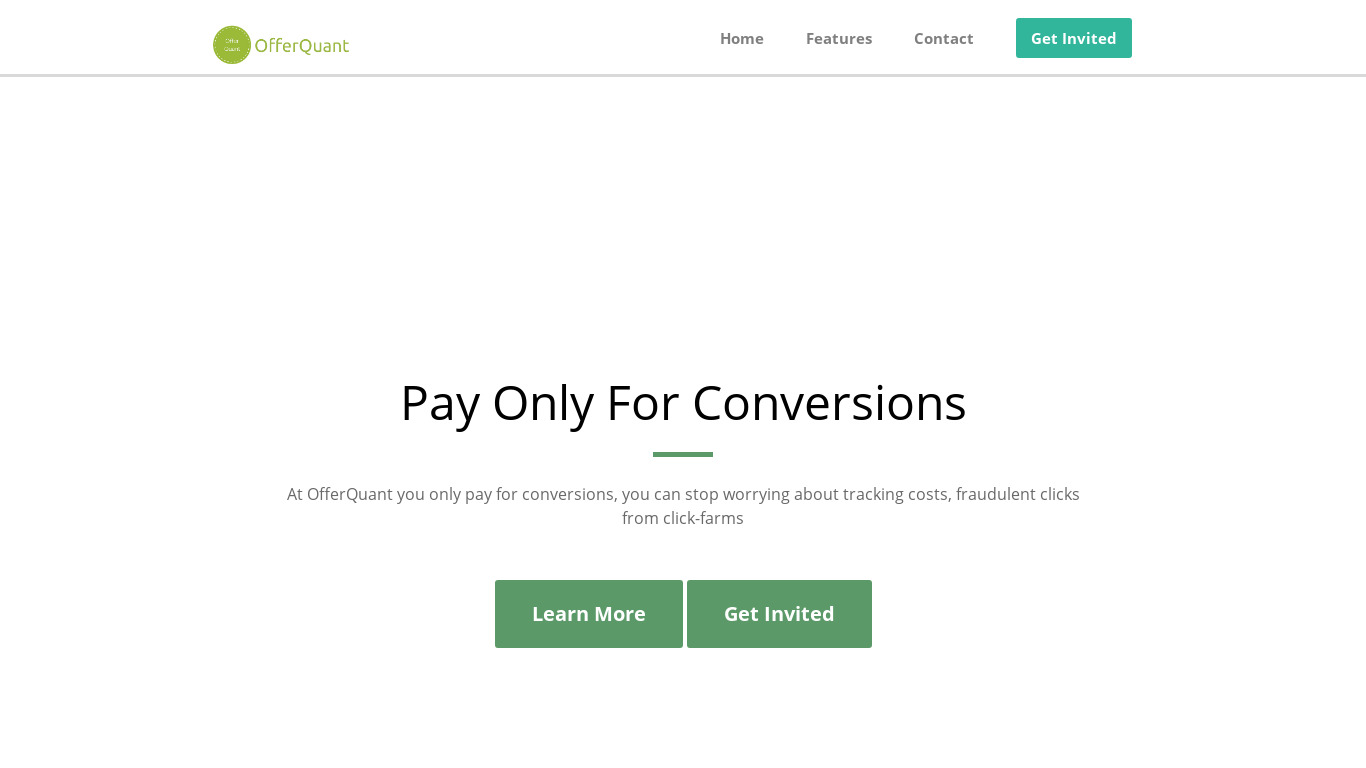 OfferQuant Landing page