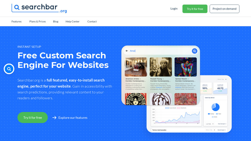 Searchbar.org Landing Page