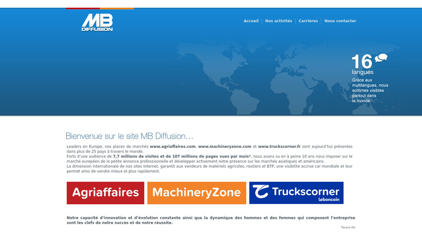 Agriaffaires farm equipment Landing Page