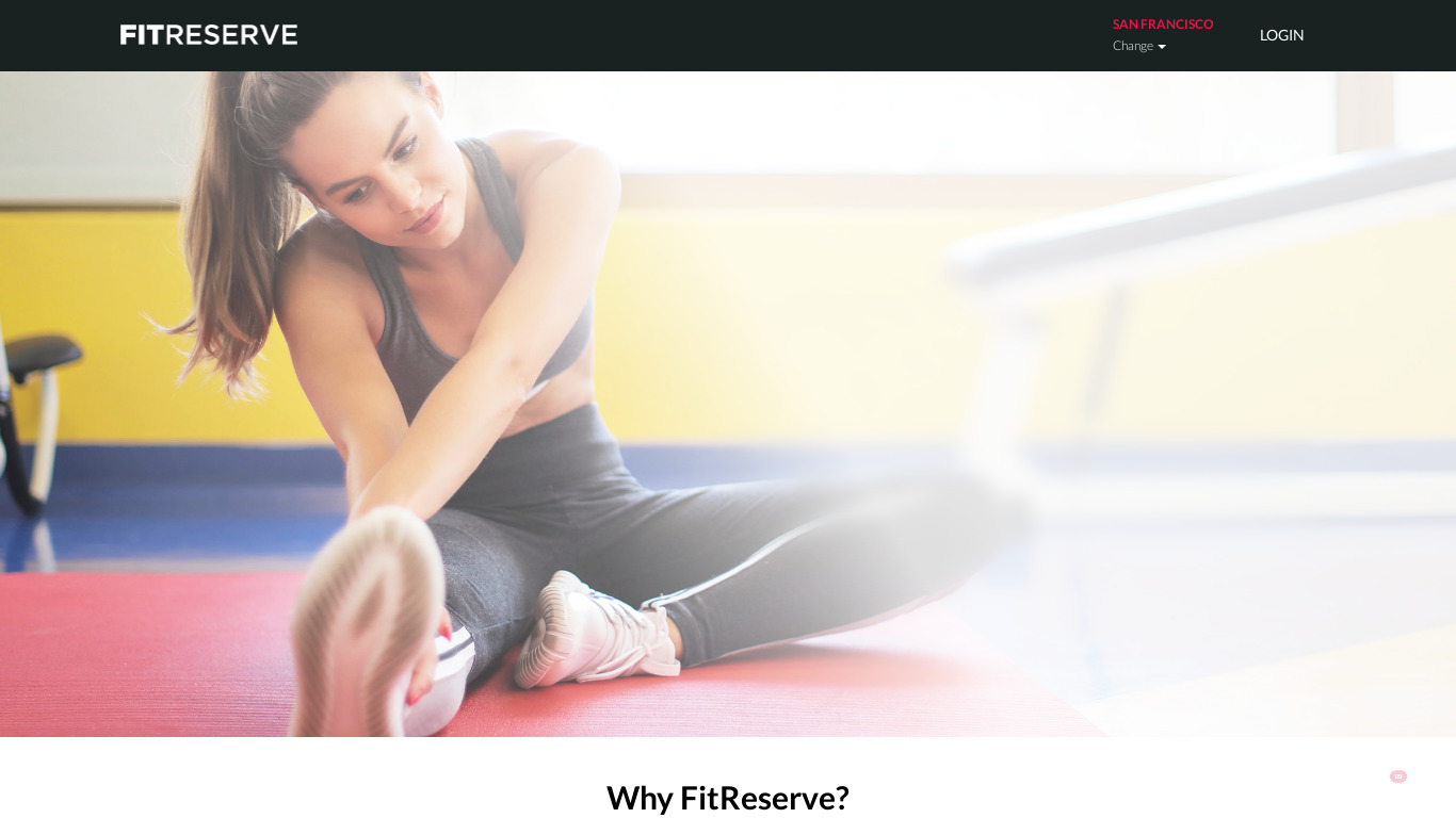 FitReserve Landing page