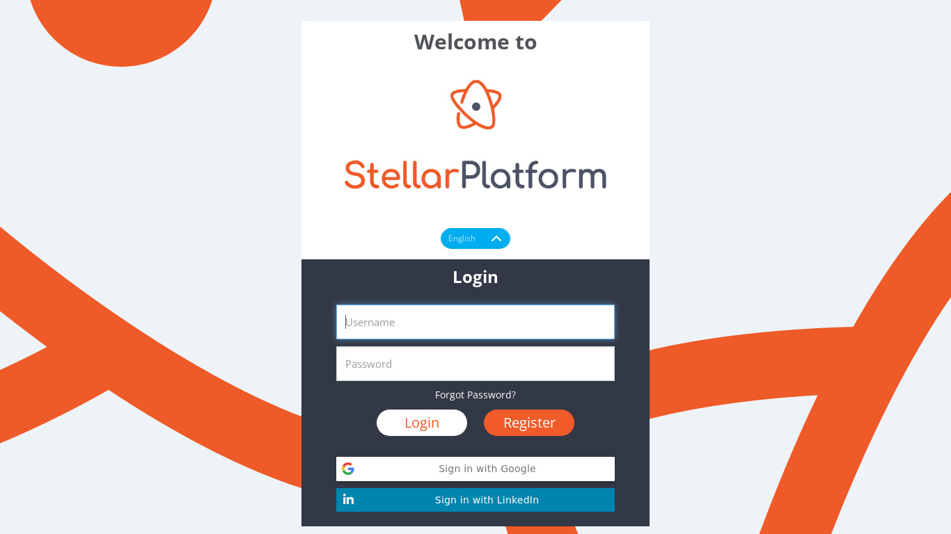 Stellar Platform Landing page