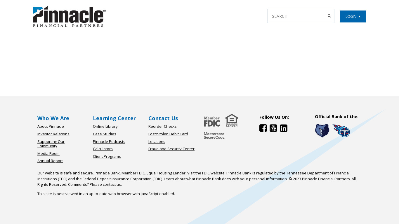 Finacle Online Banking Landing page