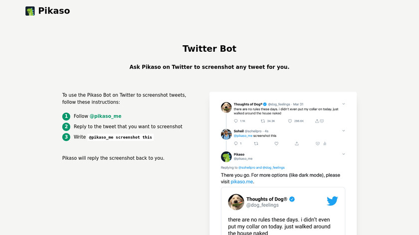Pikaso Bot Landing Page