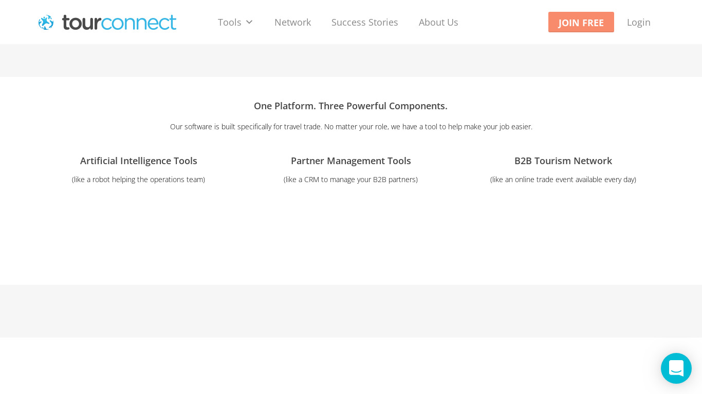 TourConnect Landing page