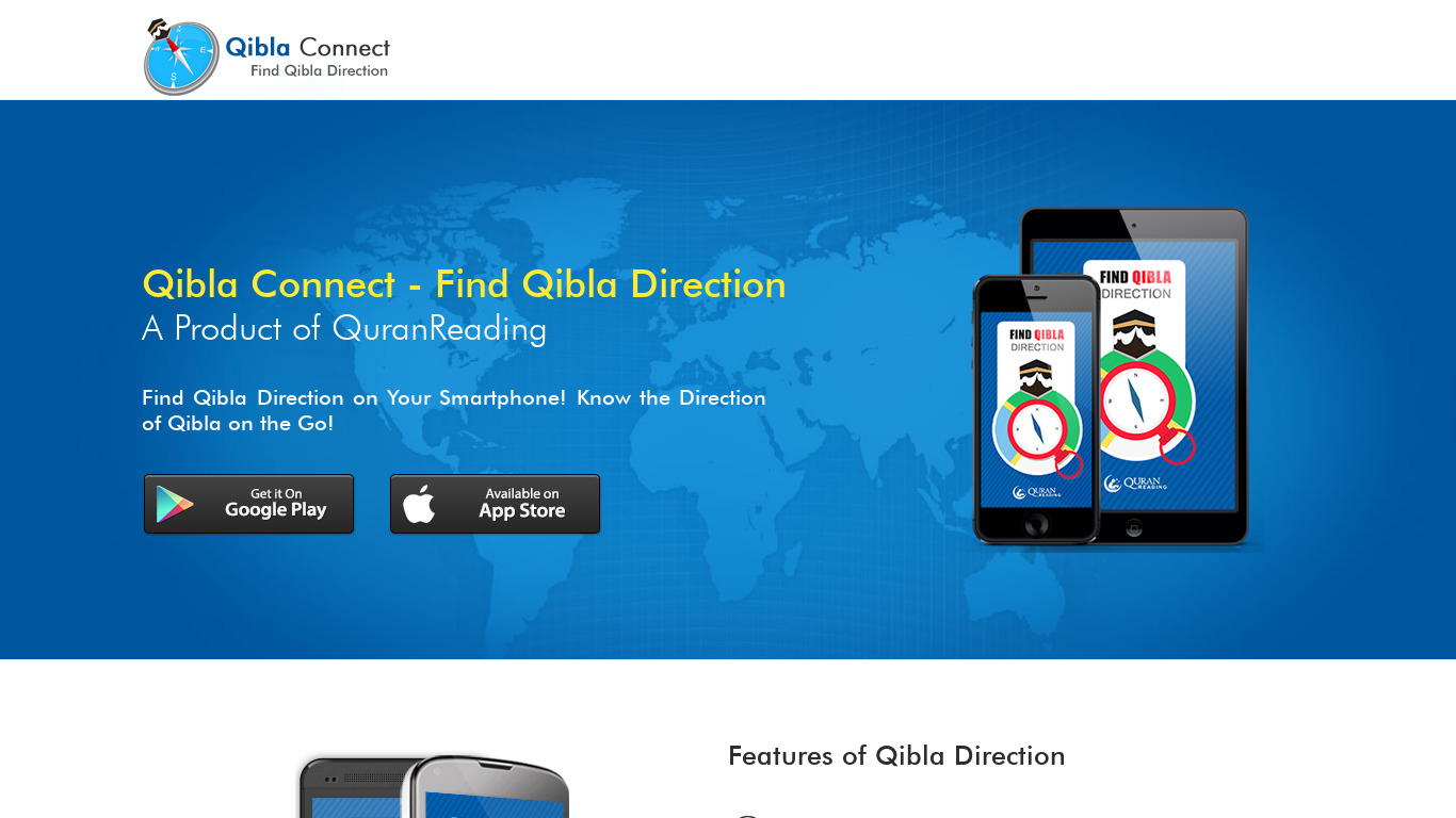 Qibla Connect Landing page