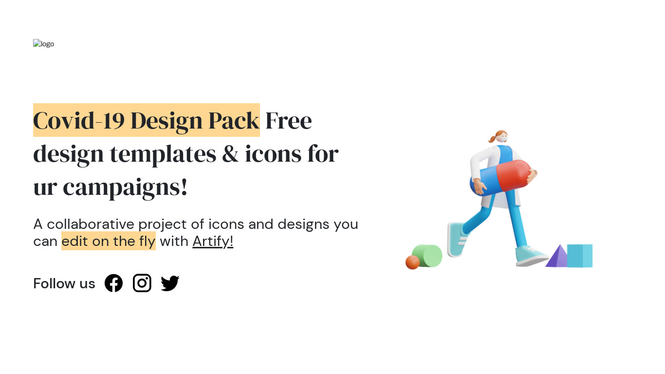 Covid-19 Design Pack by Artify Landing page