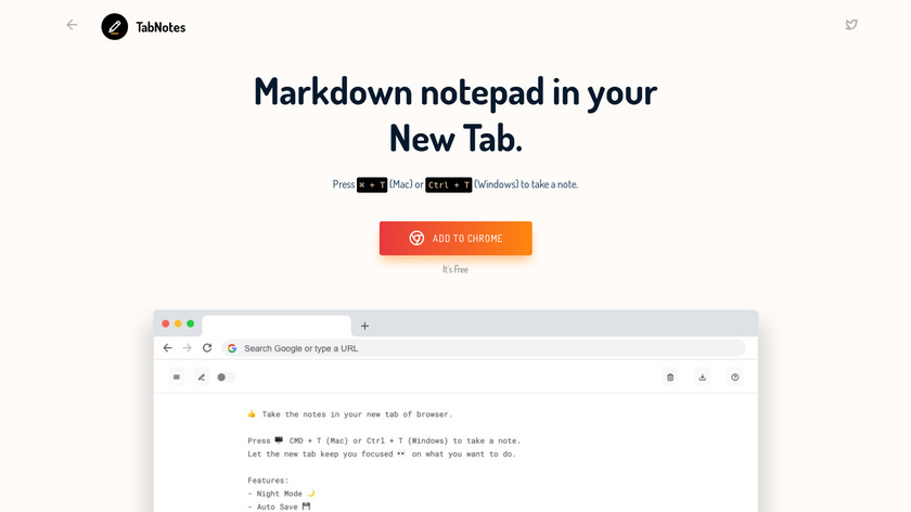 TabNotes Landing Page