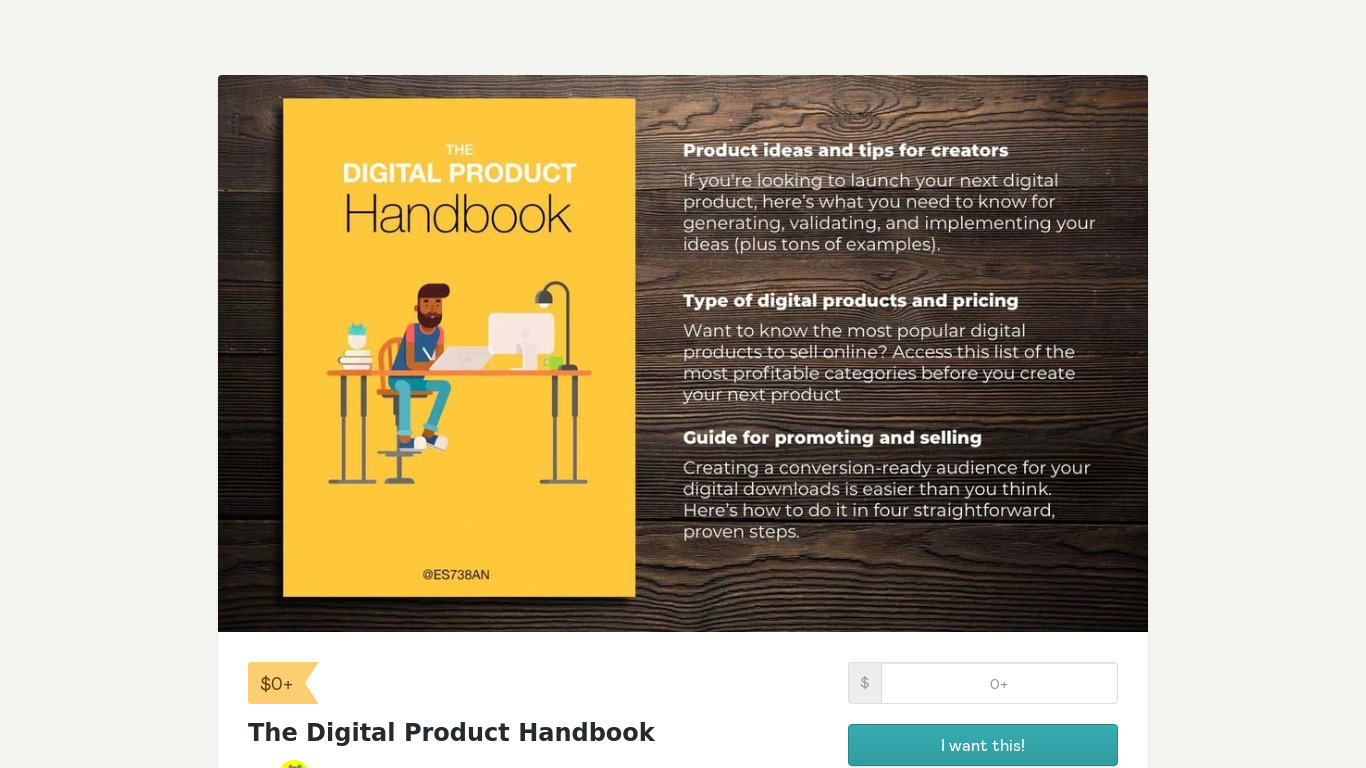 The Digital Product Handbook Landing page