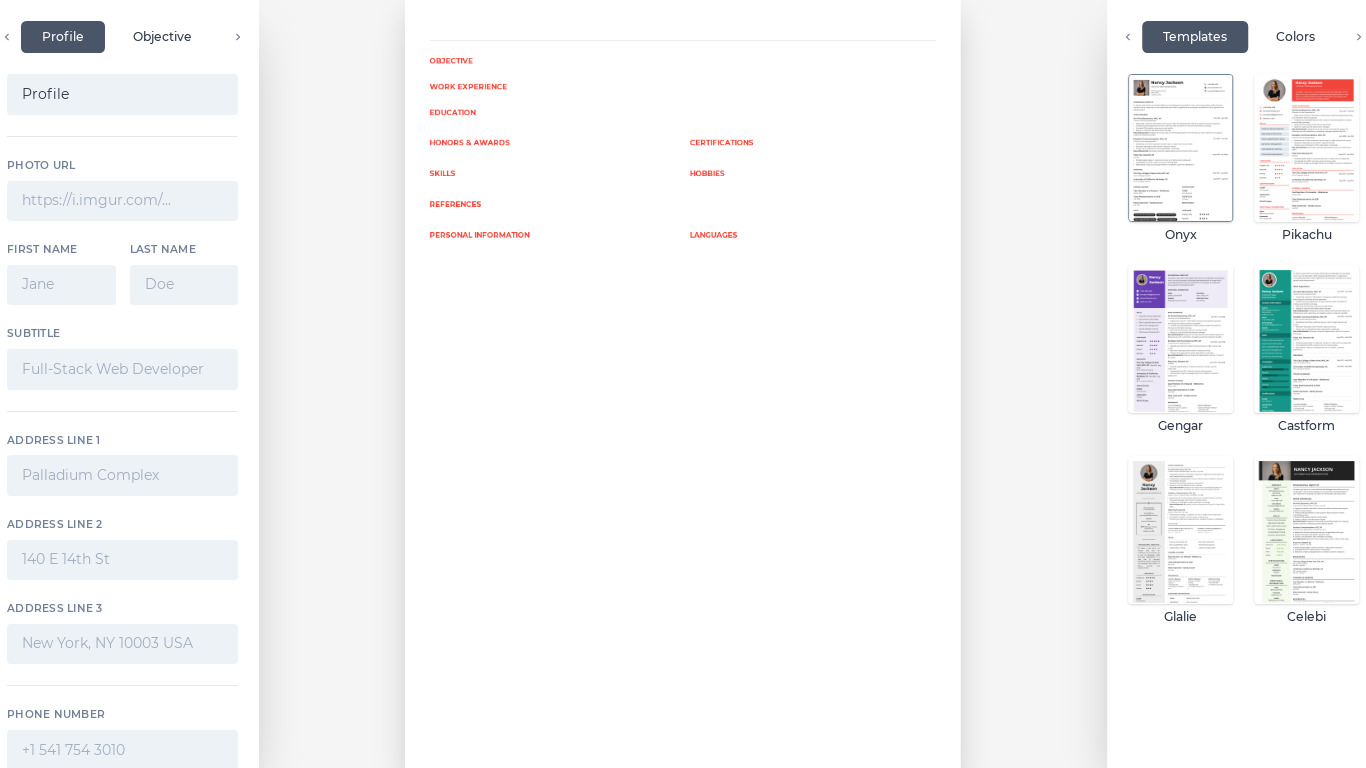 Reactive Resume App Landing page