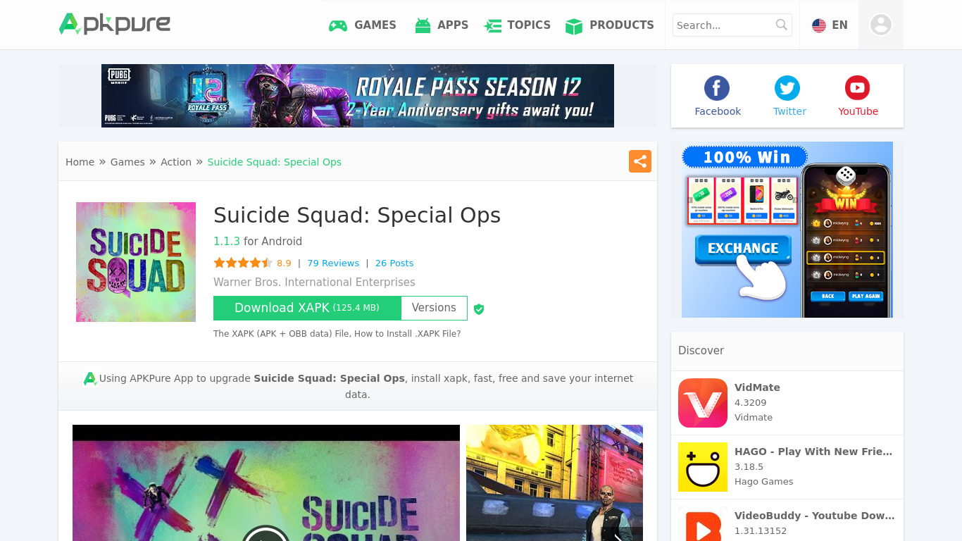 Suicide Squad: Special Ops Landing page