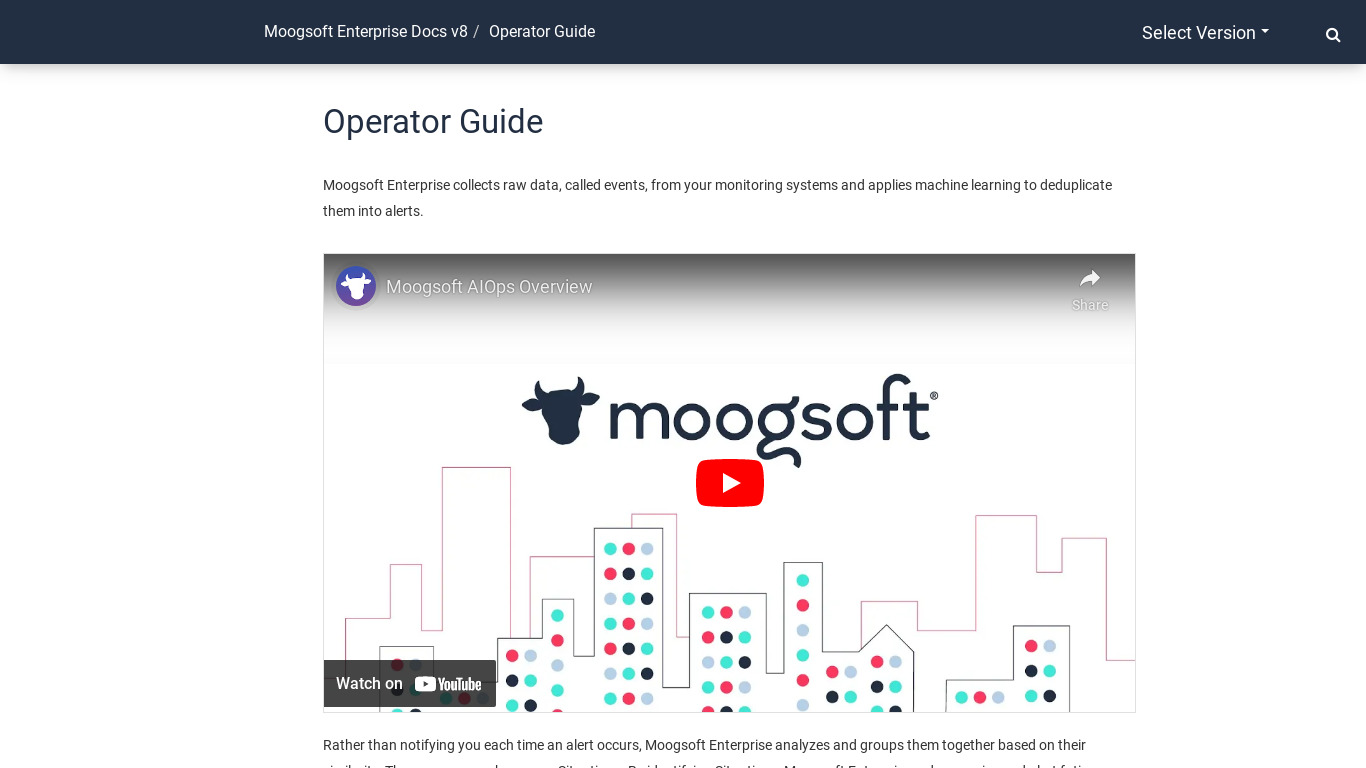 Moogsoft Landing page