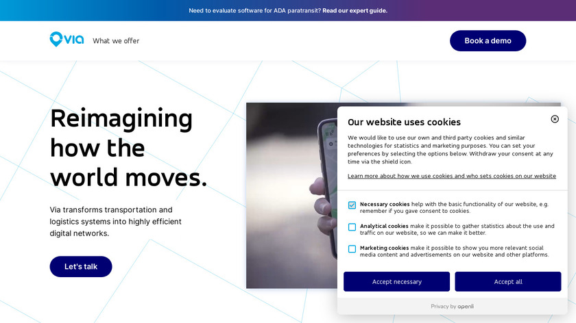 Ride with Via Landing Page