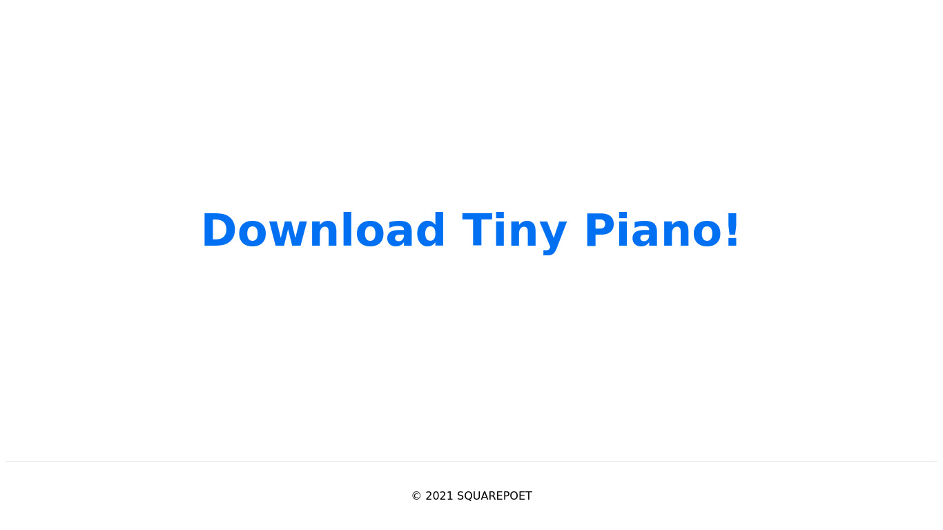 Tiny Piano Landing page