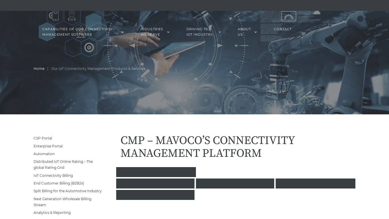 Mavoco CMP Landing page