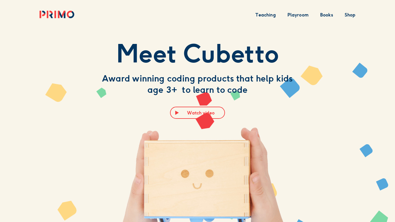 Cubetto Landing page
