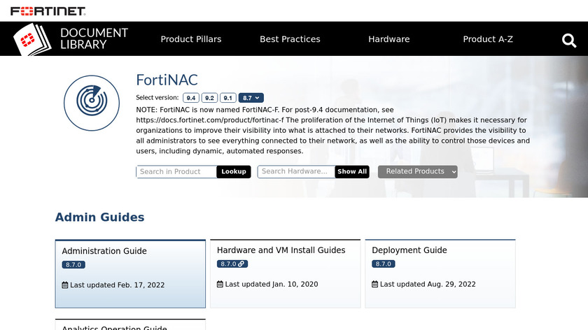 FortiNAC Landing Page