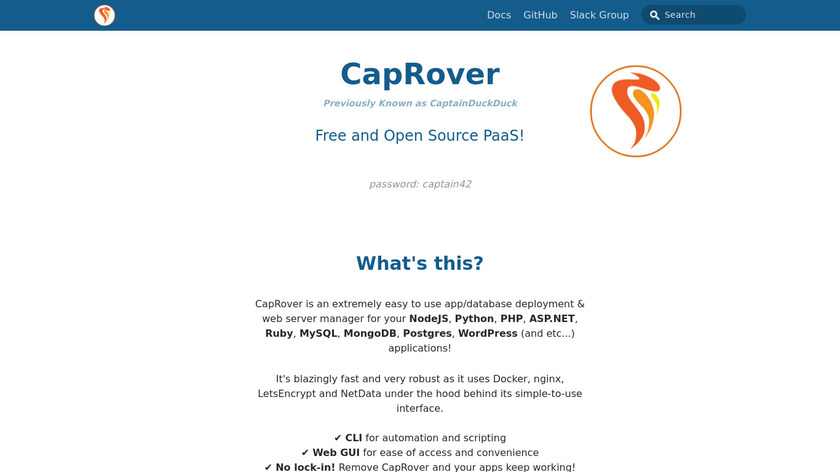 CapRover Landing Page