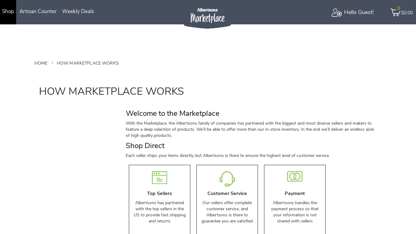 marketplace.albertsons.com MarketplaceWorks Landing page
