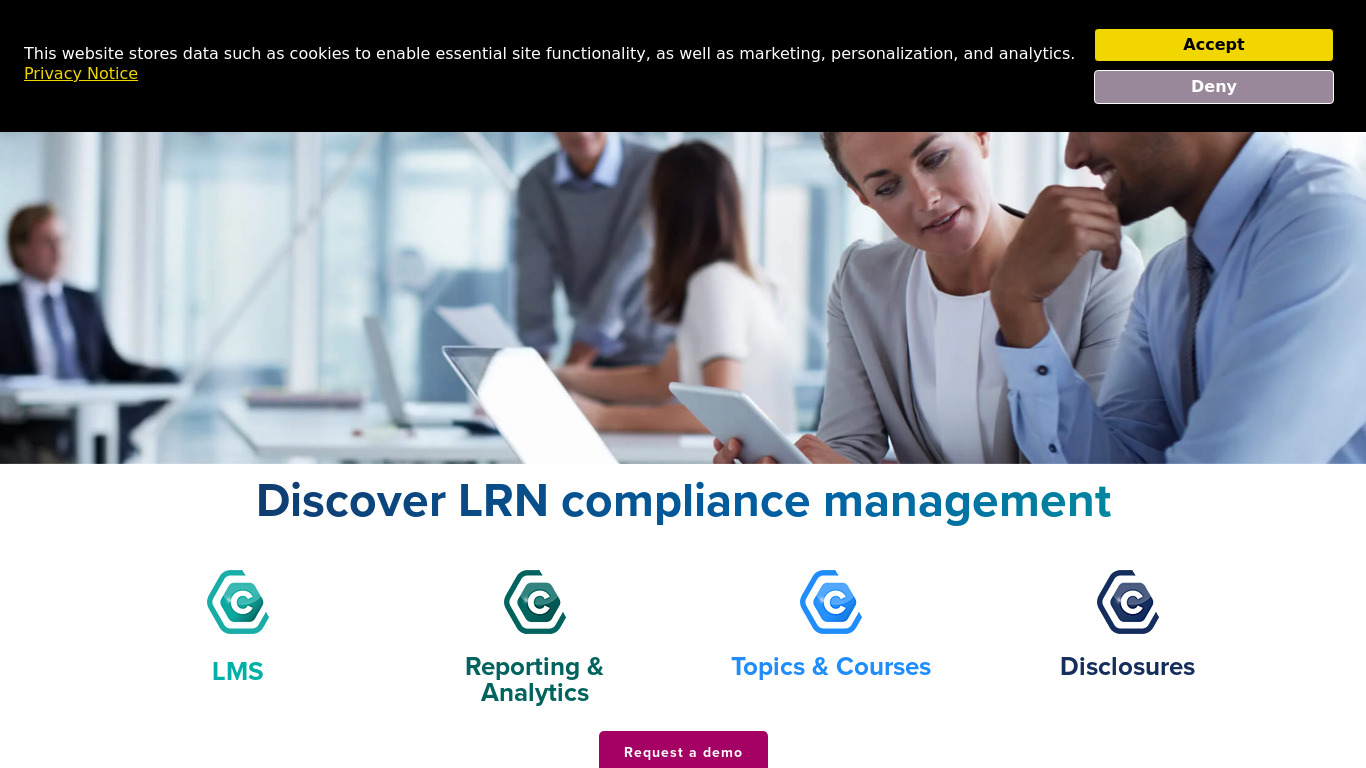 Interactive Compliance Training (ICT) Landing page