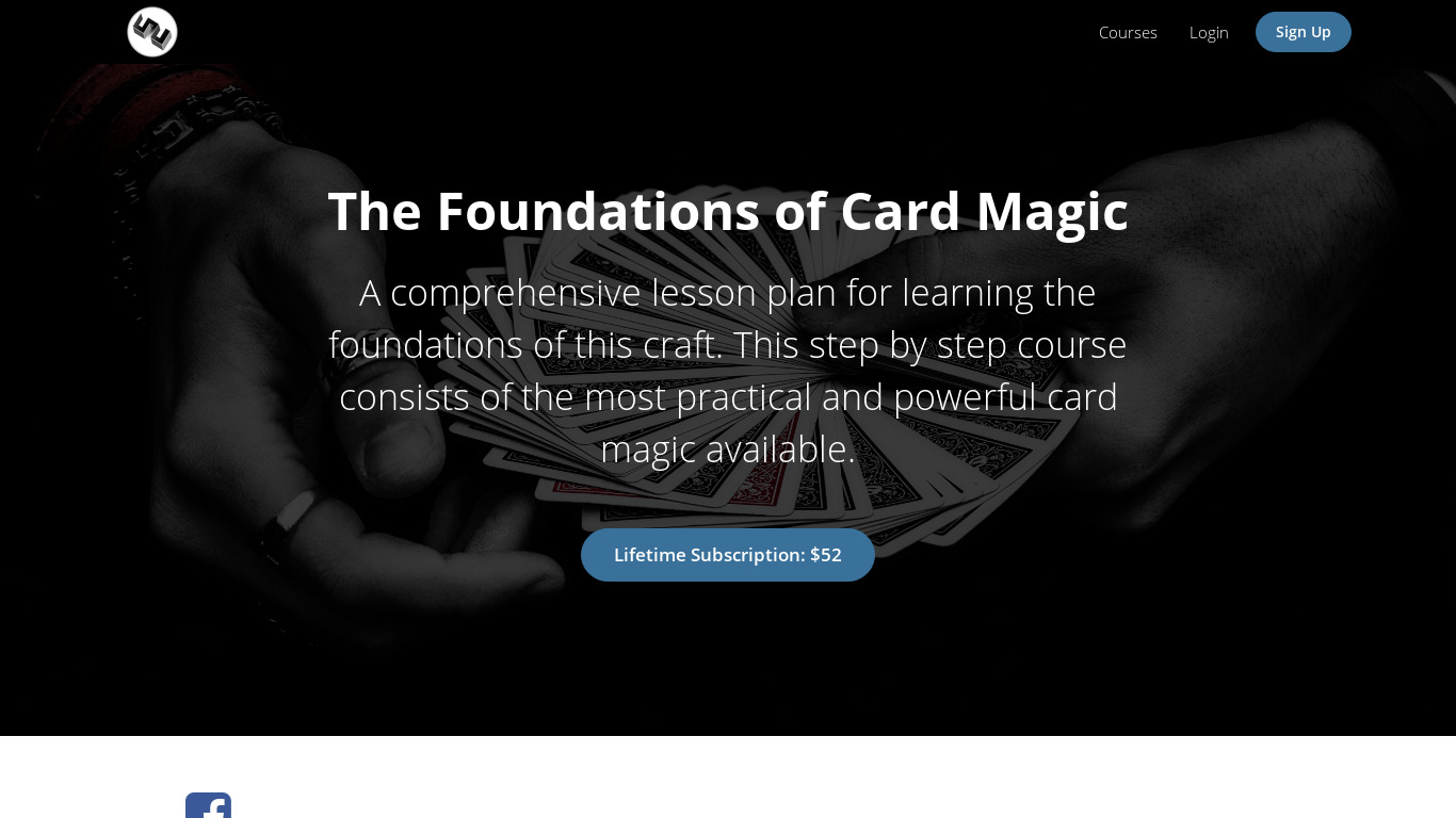 Card Magic Course Landing page
