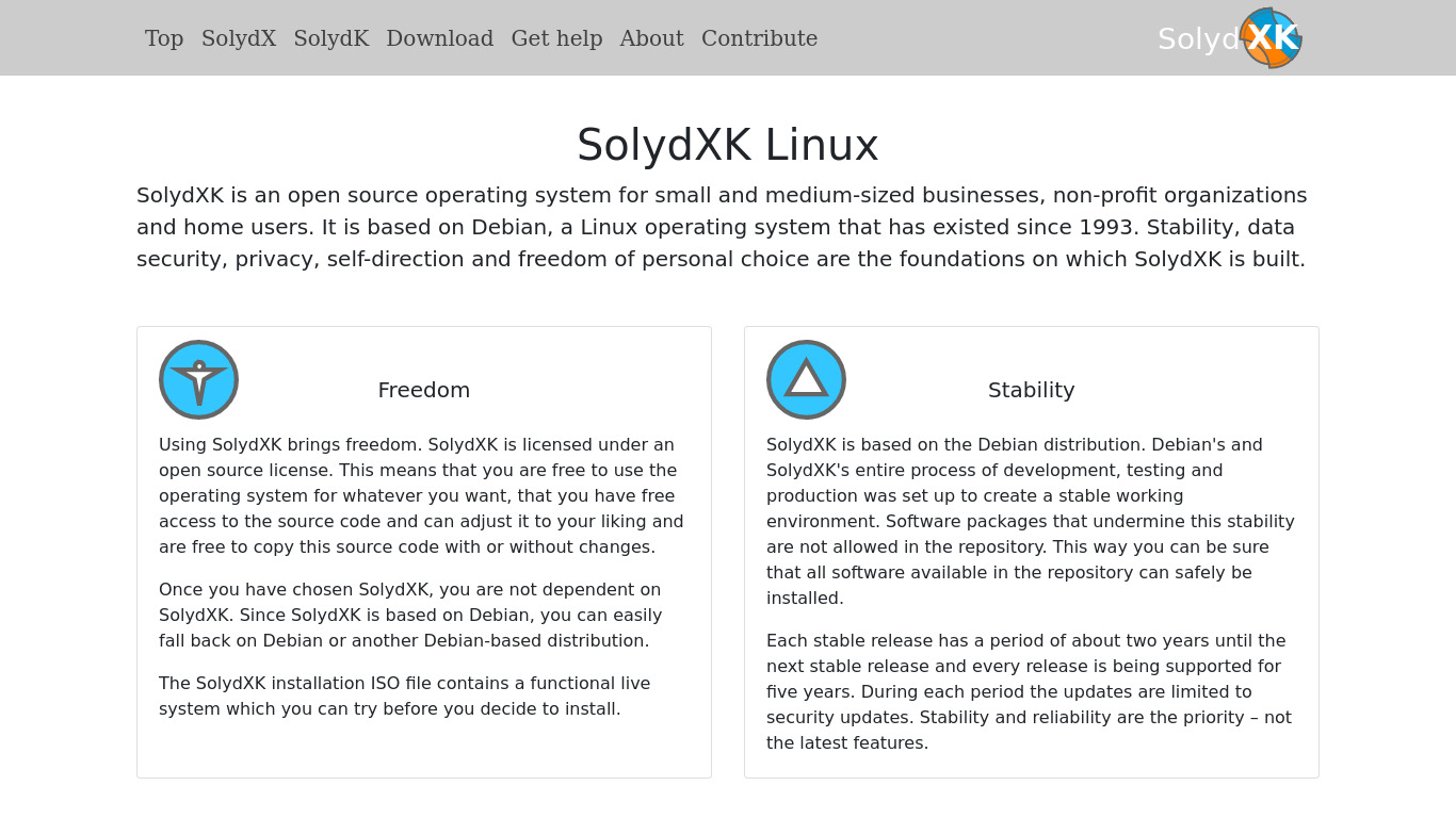 solydK Landing page