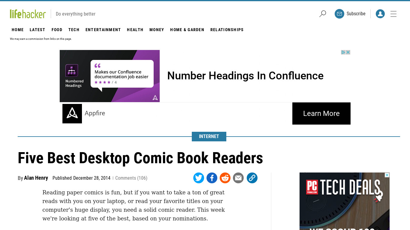 Better Comic Reader Landing page