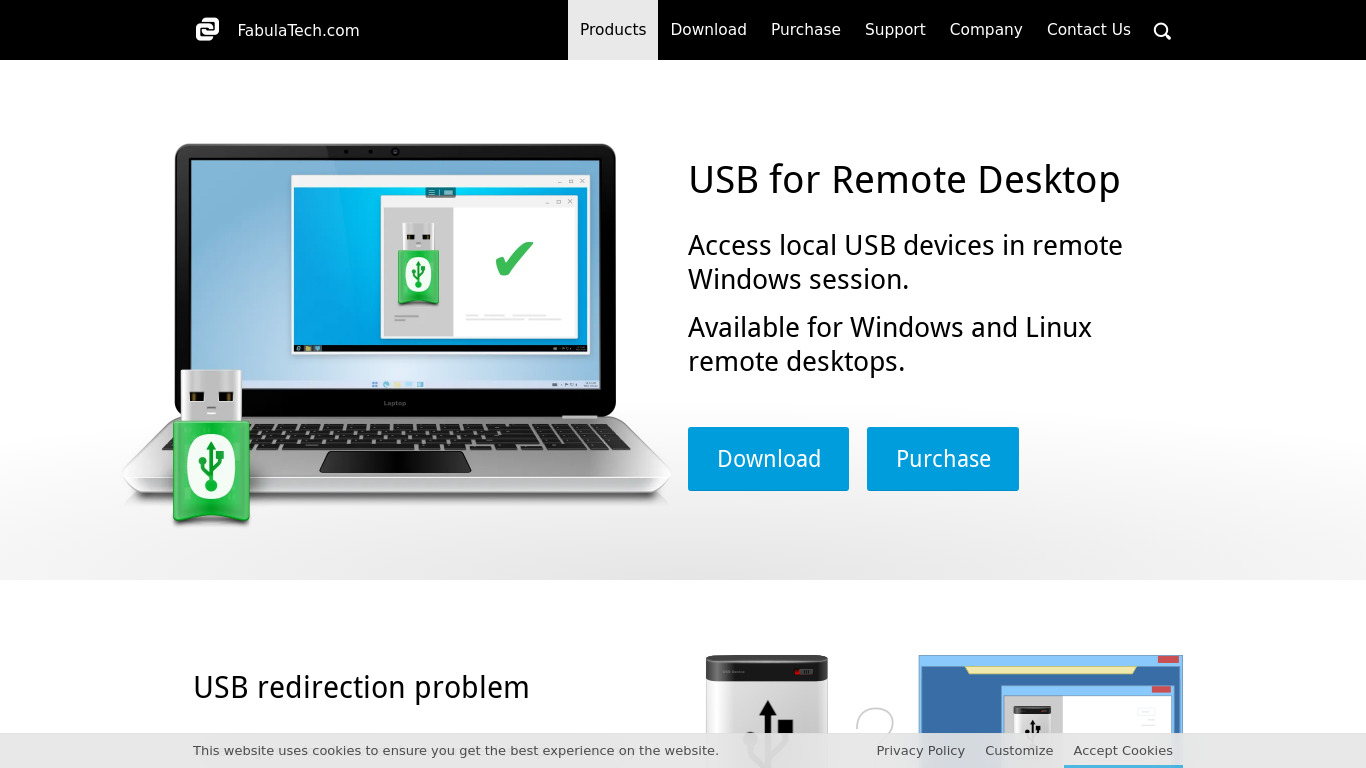 USB for Remote Desktop Landing page