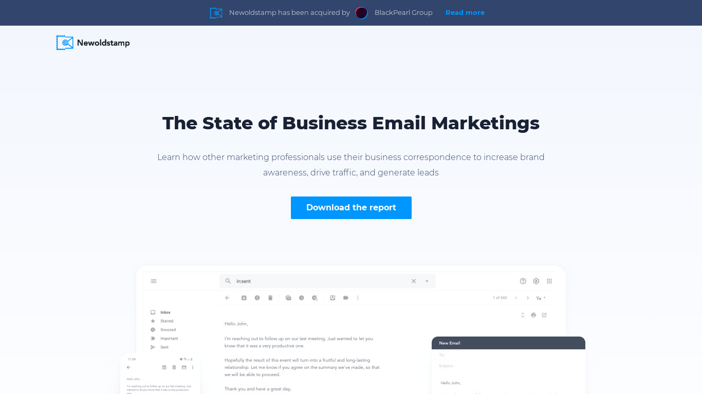 State of Business Email Marketing Landing page