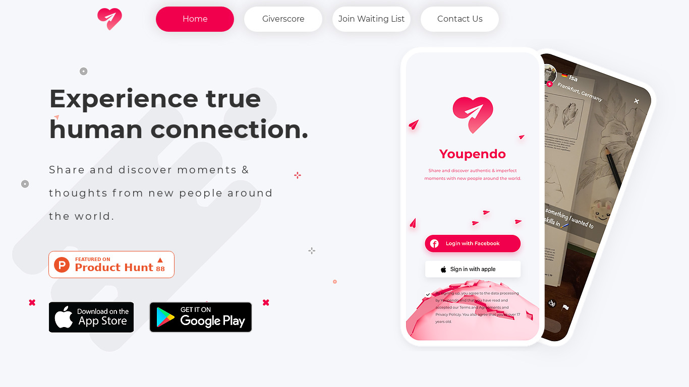 Youpendo Landing page