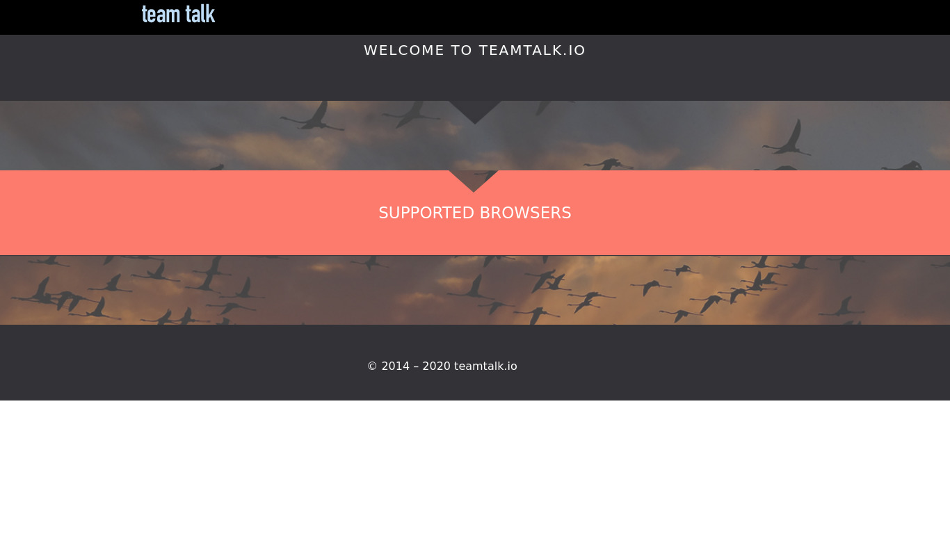 TeamTalk.io Landing page