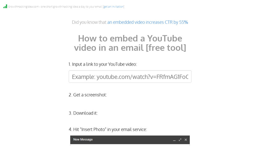 growthhackingidea.com Email YouTube Video Landing Page