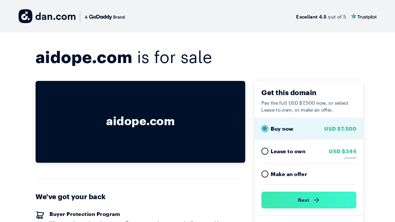 AIDOPE Landing page