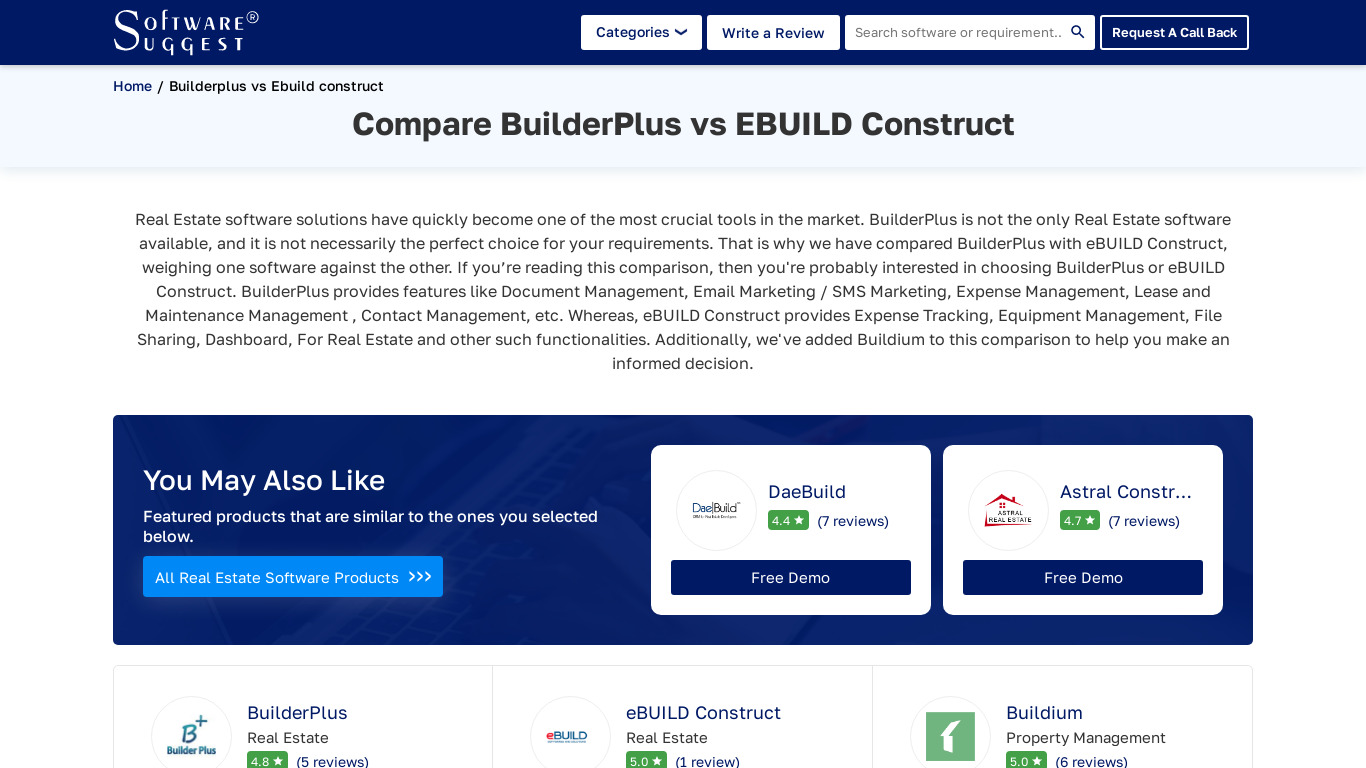 eBUILD Construct Landing page