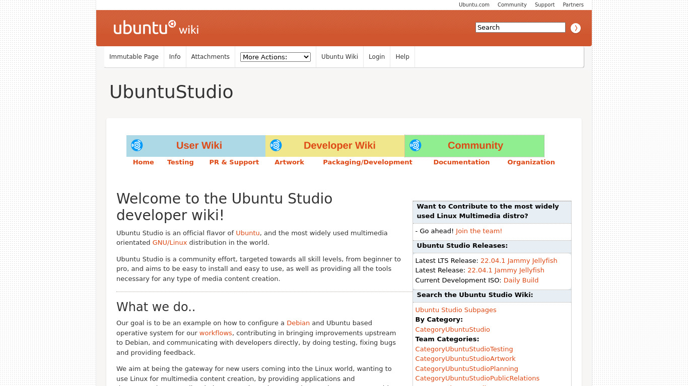 UbuntuStudio Landing page