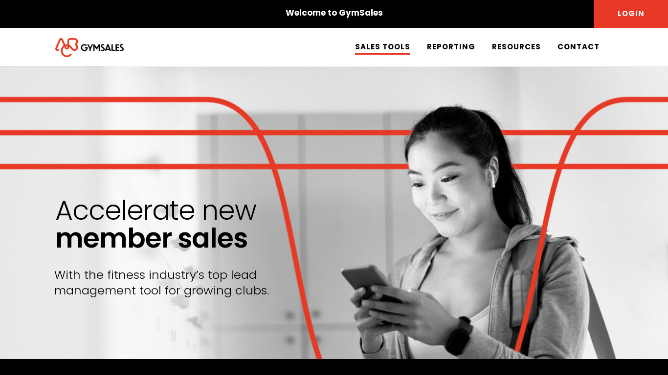 Gymsales Landing page