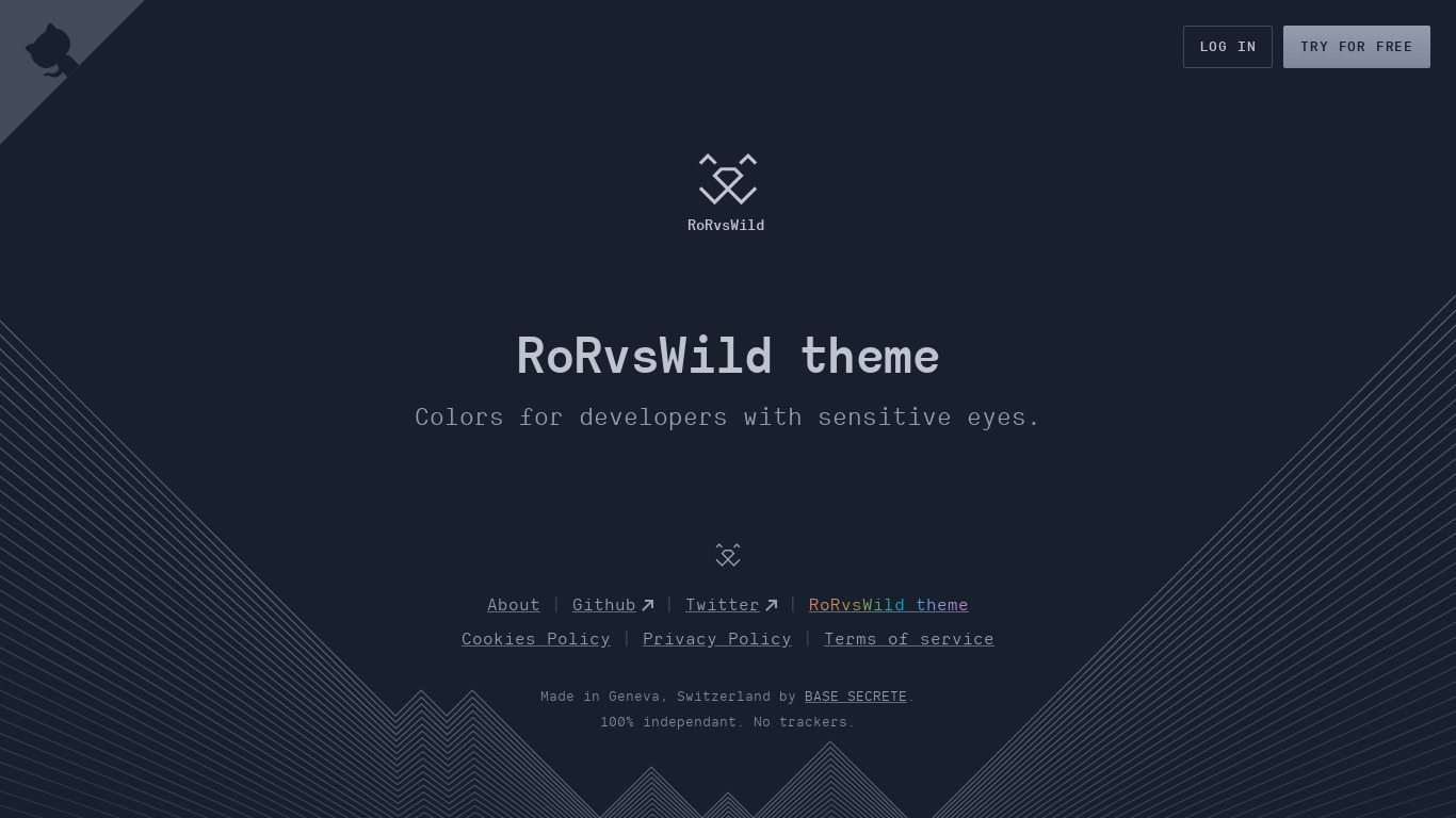 RoRvsWild theme Landing page