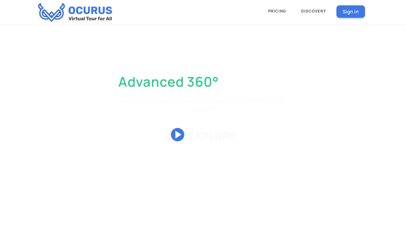 Ocurus Landing page