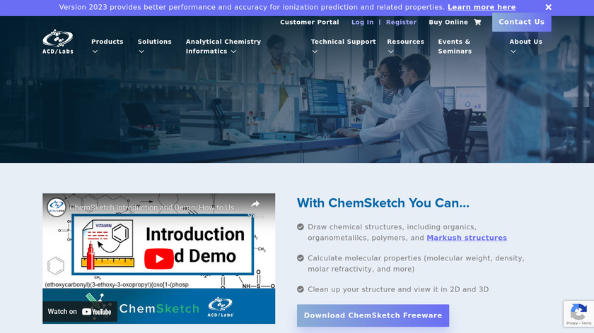 ACD/ChemSketch Landing Page
