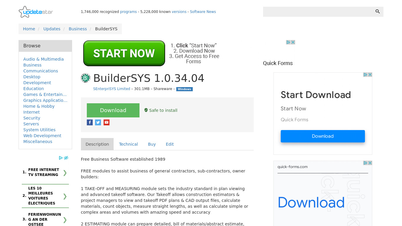 BuilderSYS Landing page