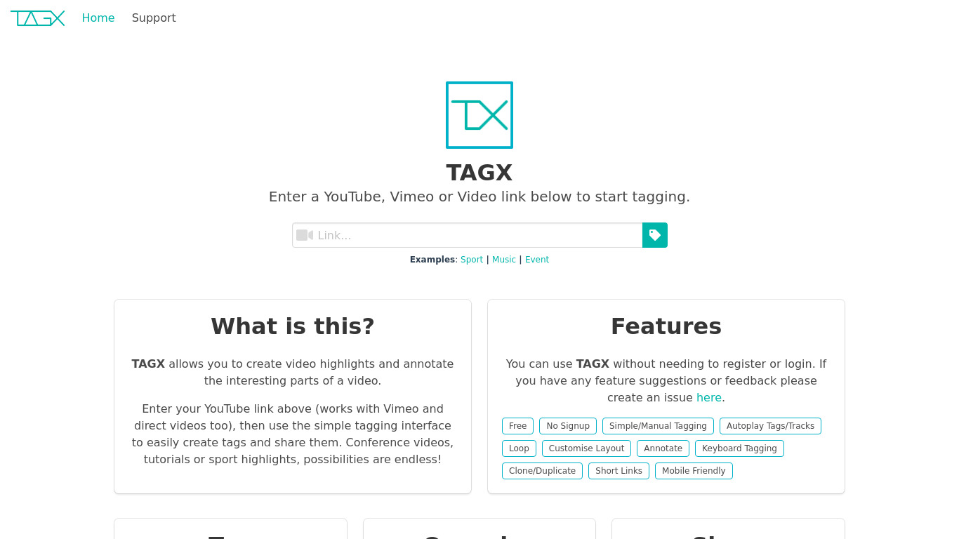 TAGX Landing page