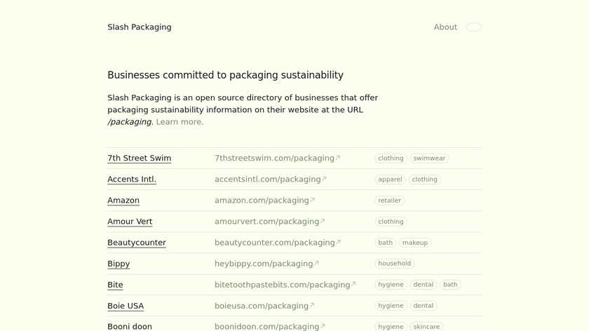 Slash Packaging Landing Page