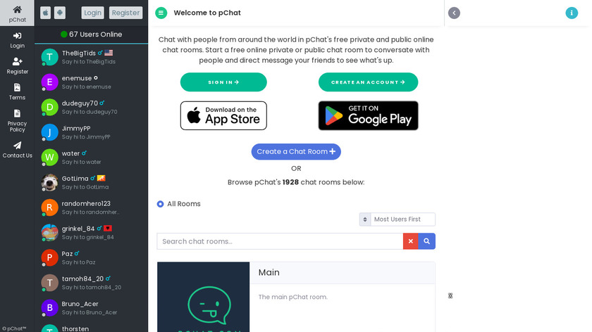 pChat Landing Page