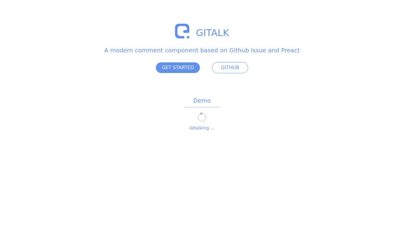 Gitalk Landing page